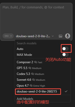 Cursor 配置模型